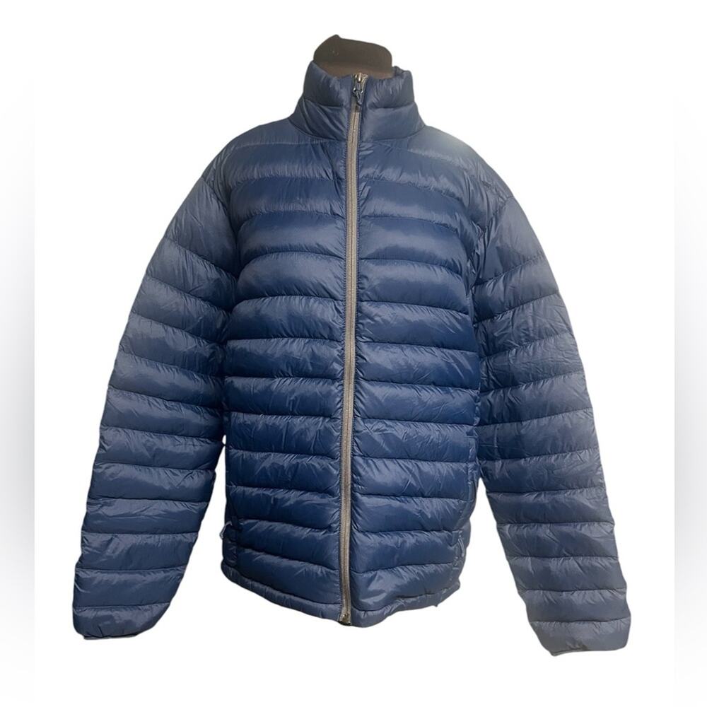 Red Head Blue Puffer Zip Front Duck Down Feather Lightweight Warm Winter Coat M - Picture 2 of 7